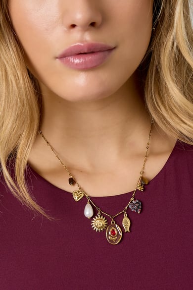 Edelstahl Anhänger Halsketten Blume Casual Täglich Luxuriöse Serie Damenschmuck h5 Bild2